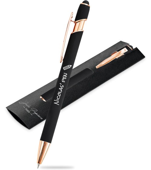 stylo personnalisé rose gold noir
