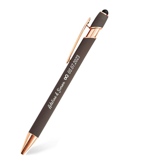 stylos personnalisés rose gold taupe