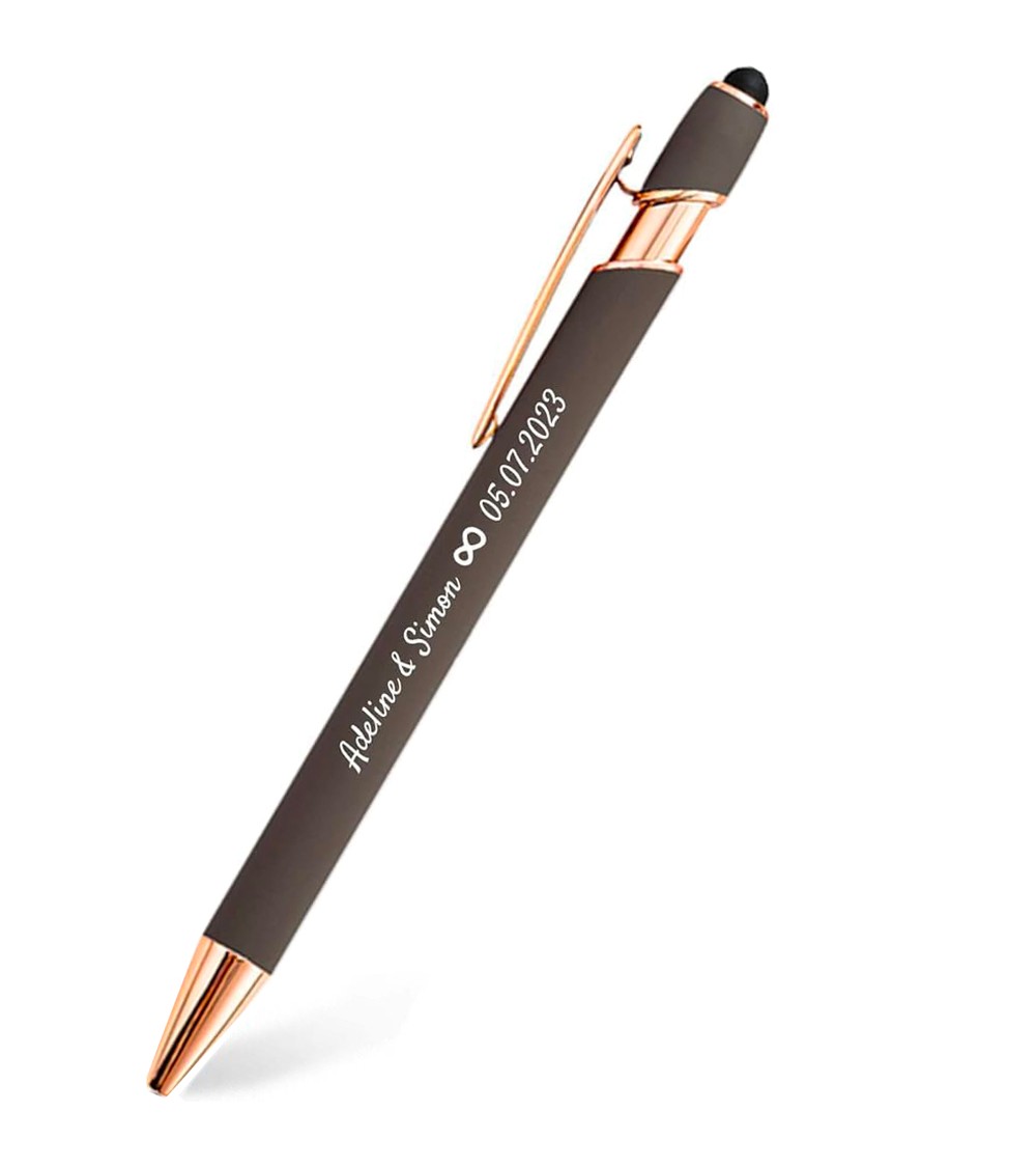 stylos personnalisés rose gold taupe
