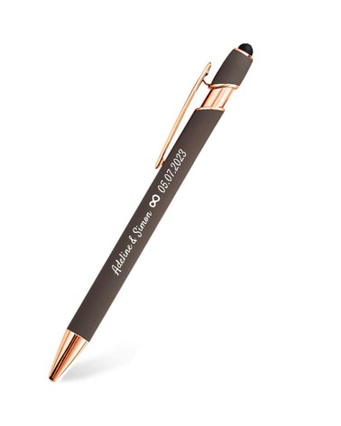 stylos personnalisés rose gold taupe
