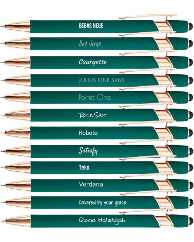 Stylo Personnalisé Rose Gold – Vert | Édition Noël – Gravure laser blanche