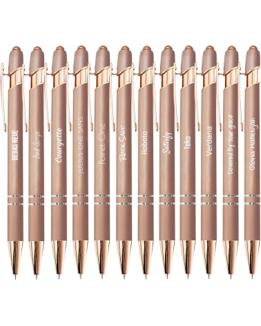 Stylo Personnalisé Full Rose Gold | Édition Noël – Gravure blanche