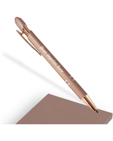 Stylo Personnalisé Full Rose Gold | Édition Noël – Gravure blanche