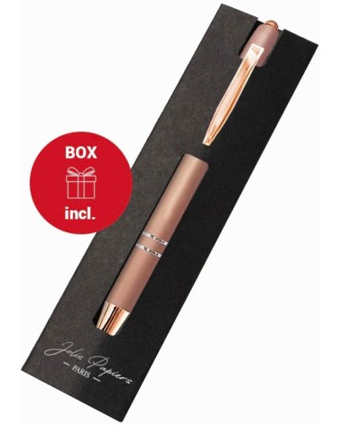 Stylo Personnalisé Full Rose Gold | Édition Noël – Gravure blanche