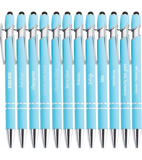 stylo personnalisé soft touch bleu caraibes
