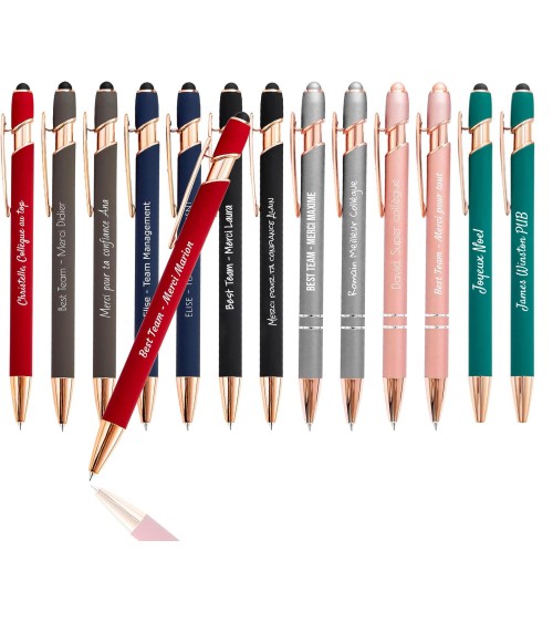 stylos personnalisés lot texte différents