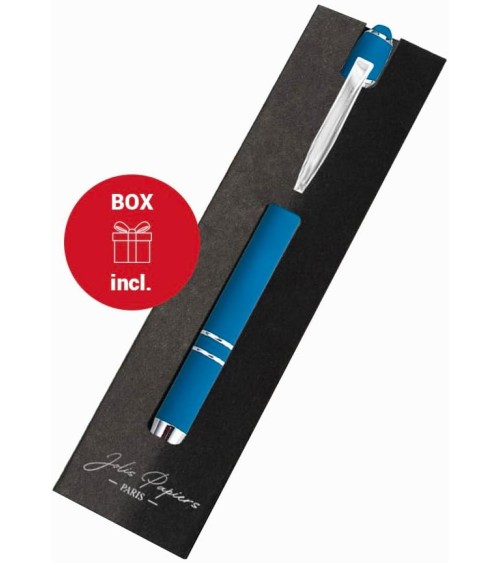 stylos personnalisés soft touch bleu clair