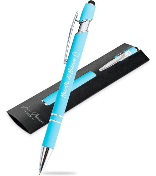 Stylo personnalisé Soft Touch 2 en 1 avec stylet – Gravure laser