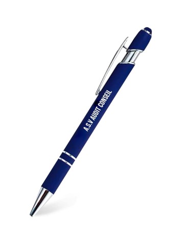 stylos personnalisés soft touch bleu électrique