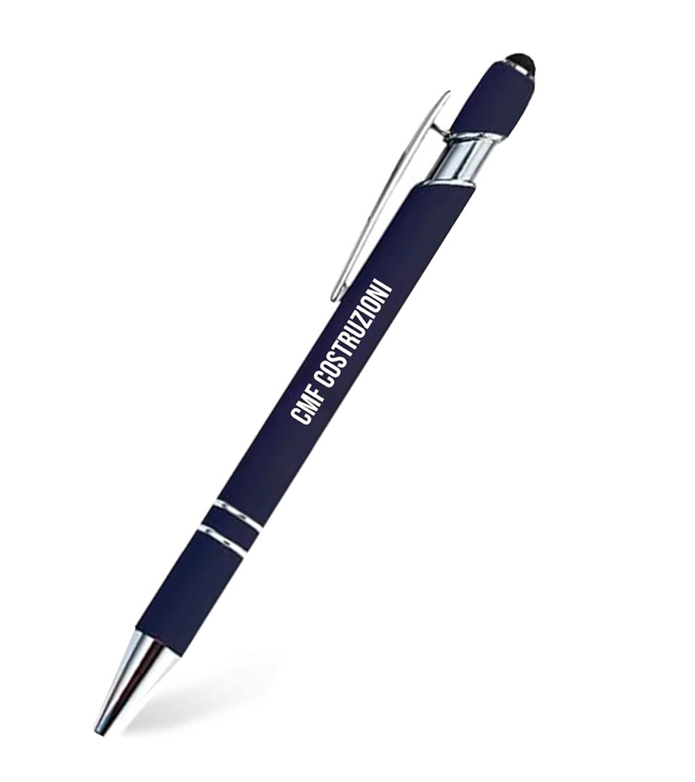 stylos personnalisés soft touch bleu marine