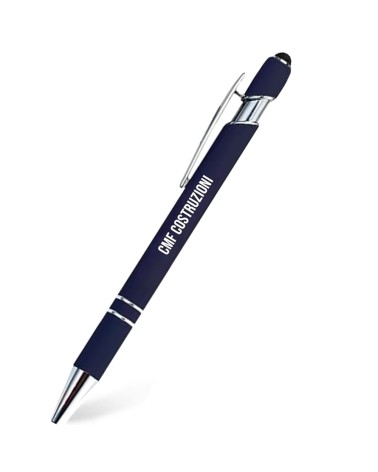 stylos personnalisés soft touch bleu marine