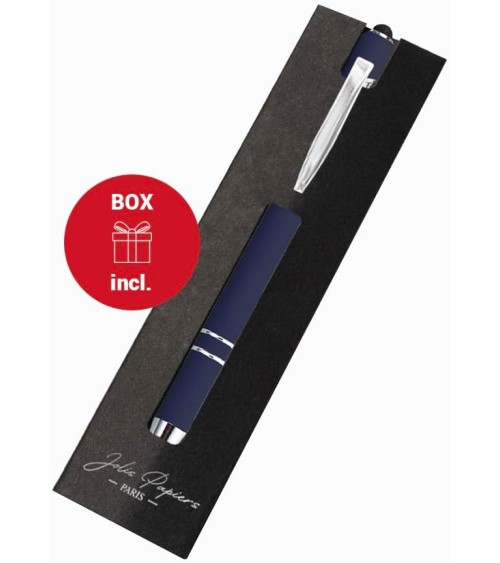 stylos personnalisés soft touch bleu marine
