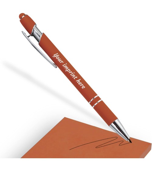stylos personnalisés soft touch orange