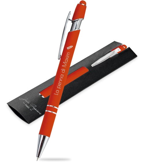 stylos personnalisés soft touch orange
