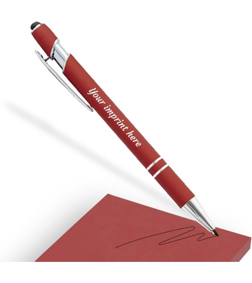 stylos personnalisés soft touch rouge