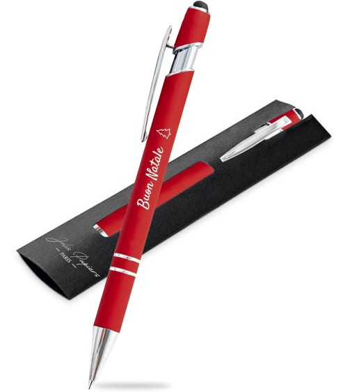 stylos personnalisés soft touch rouge