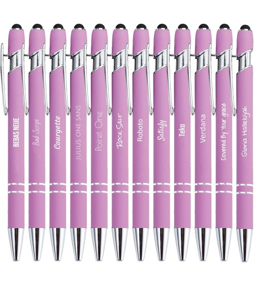 stylos personnalisés soft touch rose parme