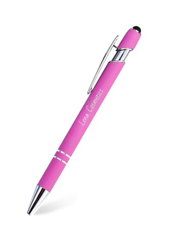stylos personnalisés soft touch rose parme
