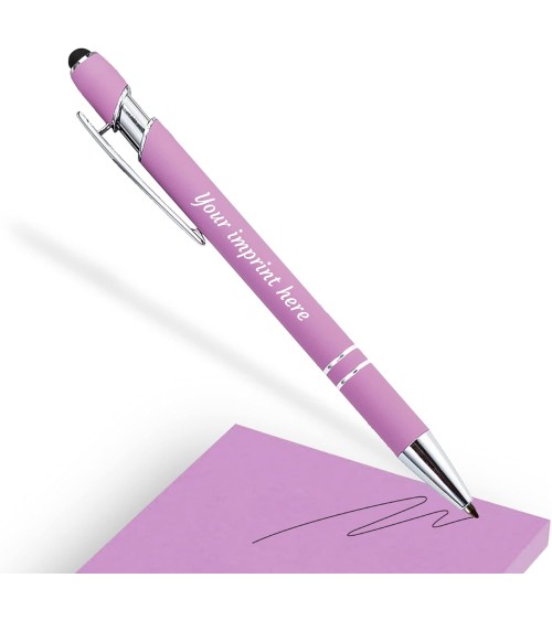 stylos personnalisés soft touch rose parme