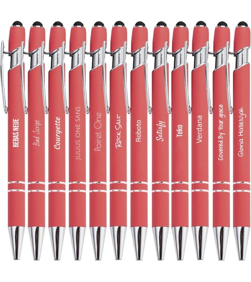 stylos personnalisés soft touch corail