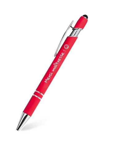 stylos personnalisés soft touch corail