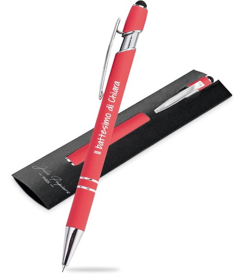 stylos personnalisés soft touch corail