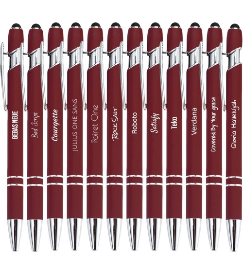 stylos personnalisés soft touch bordeaux