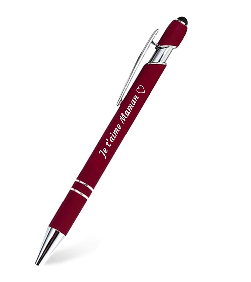 stylos personnalisés soft touch bordeaux