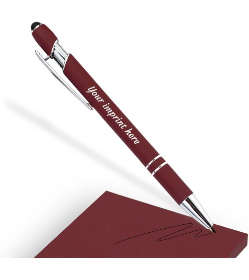 stylos personnalisés soft touch bordeaux