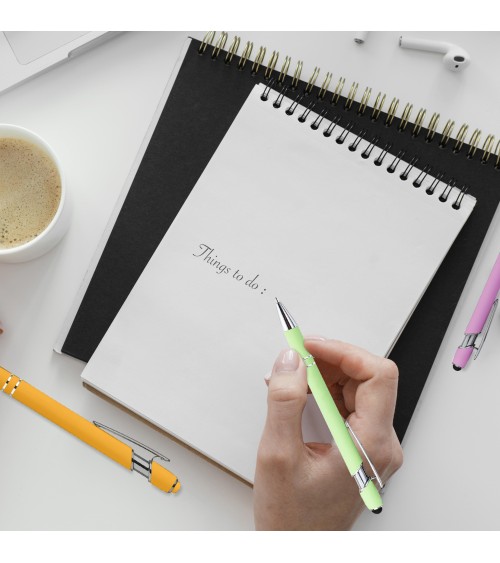 stylos personnalisés soft touch vert