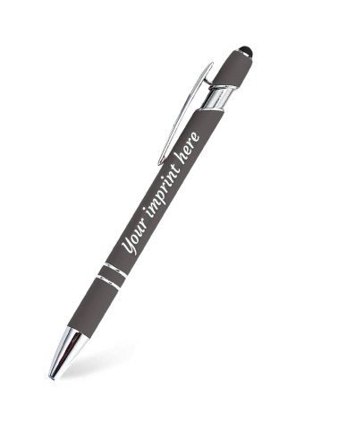 stylos personnalisés soft touch gris taupe