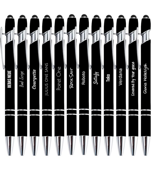 stylos personnalisés soft touch noirs