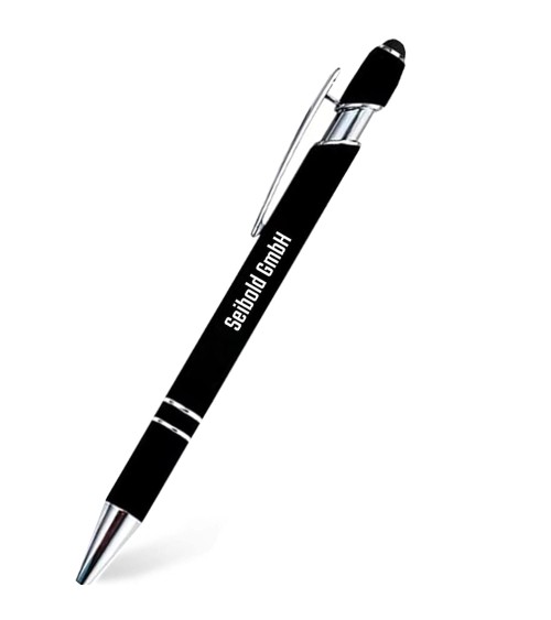 stylos personnalisés soft touch noirs