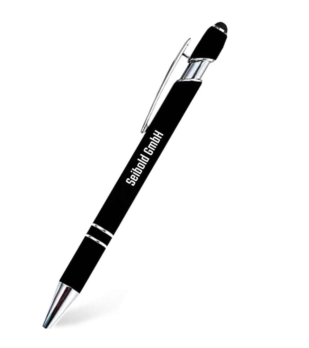 stylos personnalisés soft touch noirs
