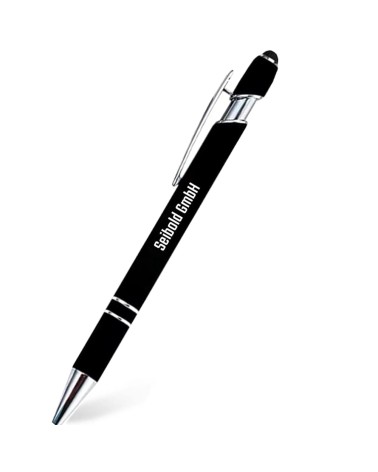 stylos personnalisés soft touch noirs
