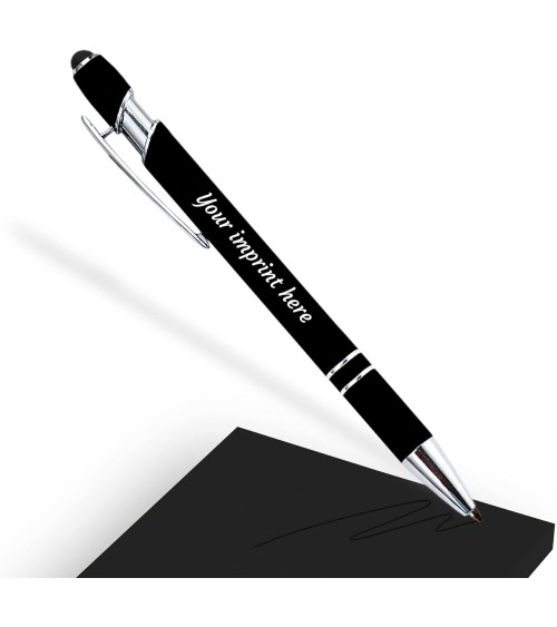 stylos personnalisés soft touch noirs