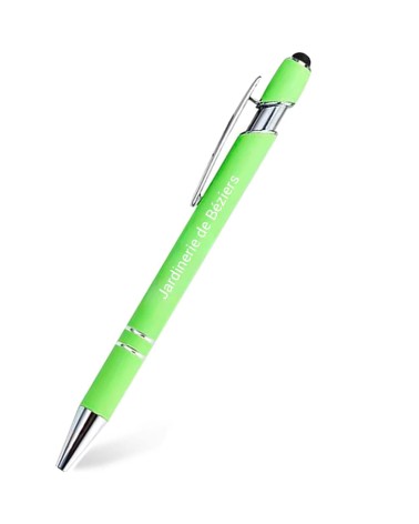 stylos personnalisés soft touch summer green vert