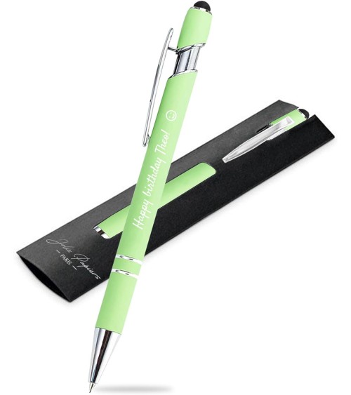stylos personnalisés soft touch summer green vert