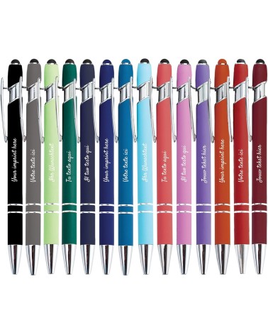 Stylos Personnalisés SOFT TOUCH - CHROME LOT MULTICOLOR *14 Stylos
