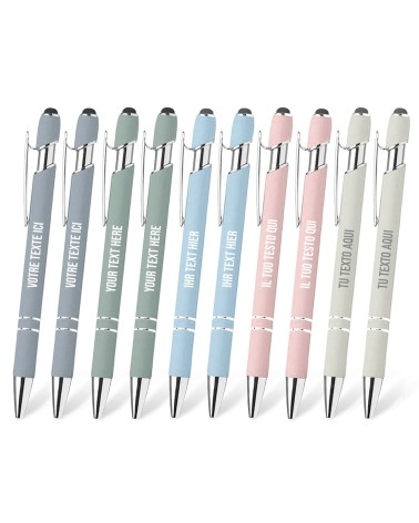 stylos personnalisés pastel multicolor chrome