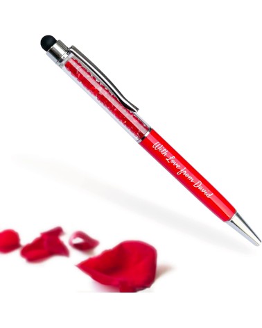 Stylo Personnalisé Rouge Cristaux dans son étui