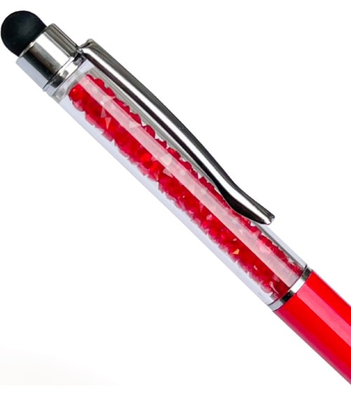 Stylo Personnalisé Rouge Cristaux dans son étui