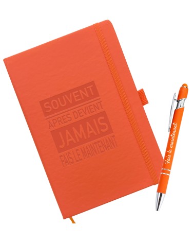 Carnet de Notes A5 avec Stylo Personnalisé Assorti - INSPIRATION