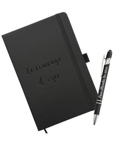 Carnet de Notes A5 avec Stylo Personnalisé Assorti - INSPIRATION