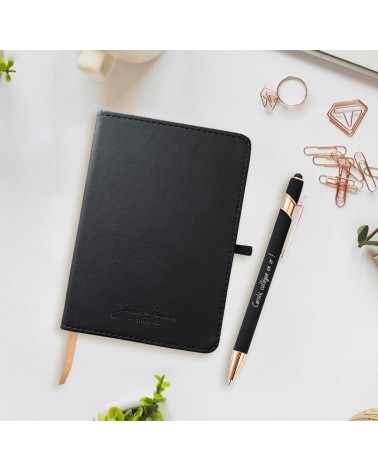 Carnet A6 Vierge avec Stylo Personnalisé – Édition Noël – Duo Prêt à Offrir – Expédition 24h