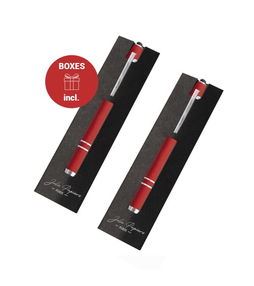 Lot de 2 stylos personnalisés Soft Touch 2 en 1 avec stylet – Gravure laser
