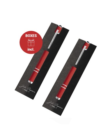 Lot de 2 stylos personnalisés Soft Touch 2 en 1 avec stylet – Gravure laser