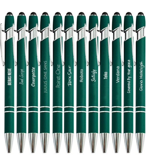 Lot de 10 stylos personnalisés Soft Touch 2 en 1 avec stylet – Gravure laser