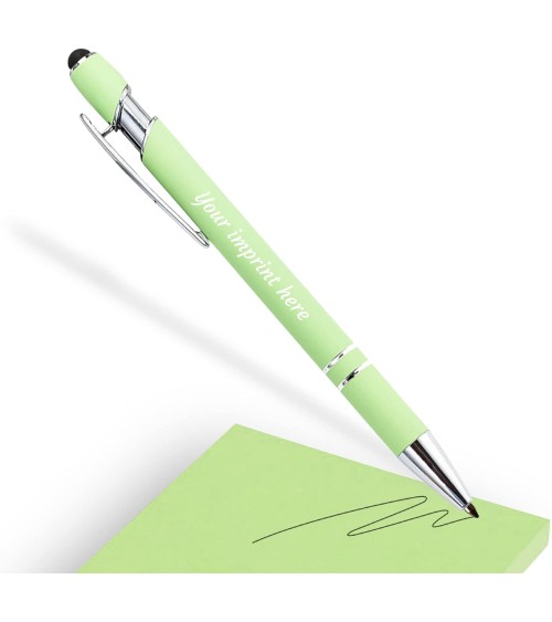 Lot de 10 stylos personnalisés Soft Touch 2 en 1 avec stylet – Gravure laser