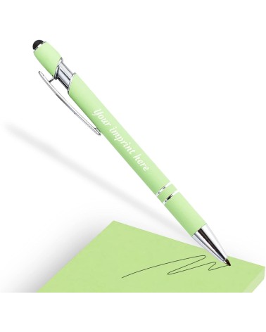 Lot de 10 stylos personnalisés Soft Touch 2 en 1 avec stylet – Gravure laser